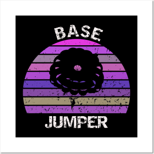 Base Jumper - retro sunset design Posters and Art